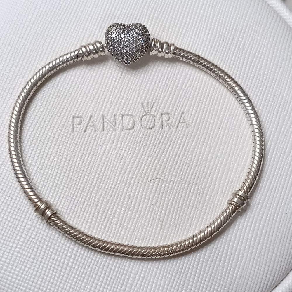 Pandora Silver Bracelet with Heart Charm